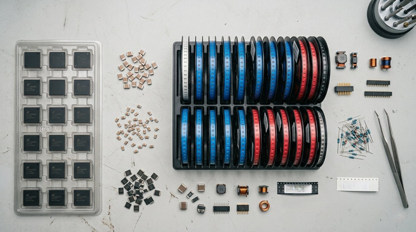 Electronic components including ICs, passives, and connectors